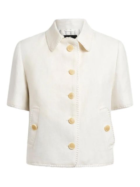 ETRO Pegaso-buttons short-sleeve cropped jacket - Neutrals - zdjęcie produktu nr 1