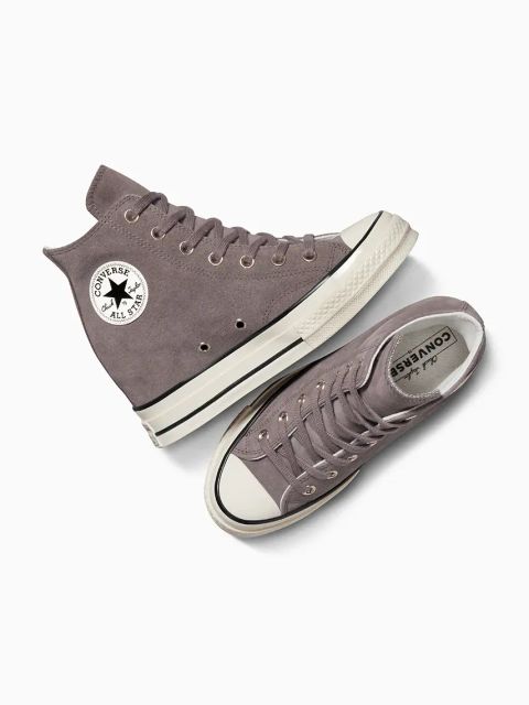 Converse trampki zamszowe Chuck 70 Wedge kolor brązowy A13834C