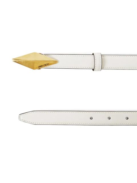 Jimmy Choo Diamond leather belt - White - zdjęcie produktu nr 2
