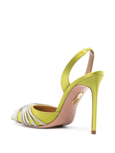 Aquazzura Gatsby 105mm crystal-embellished pumps - Green