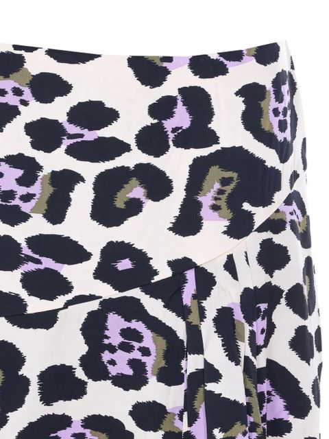 Essentiel Antwerp animalier-print pleated midi skirt - Neutrals