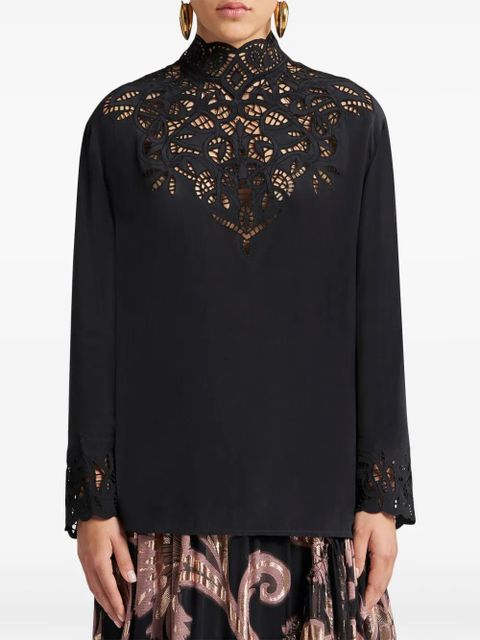 ETRO crepe de chine blouse - Black - zdjęcie produktu nr 2