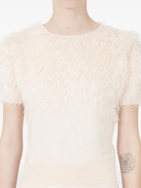 Maison Margiela fluffy crew-neck top - Neutrals