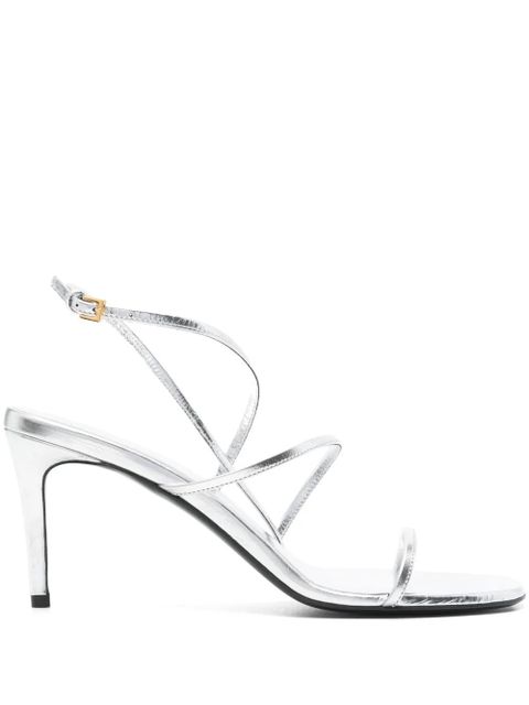 KHAITE 75mm metallic-effect sandals - Silver - zdjęcie produktu nr 1