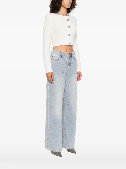 Self-Portrait buttons-embellished cardigan - Neutrals