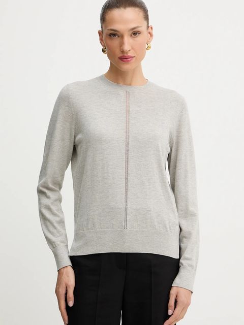 BOSS Orange sweter z dodatkiem wełny damski kolor szary lekki 50548927 - zdjęcie produktu nr 1