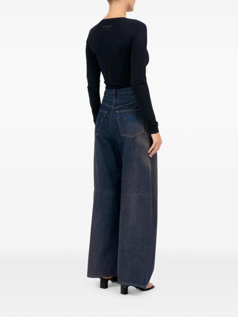 MM6 Maison Margiela faded-wash wide-leg denim jeans - Blue