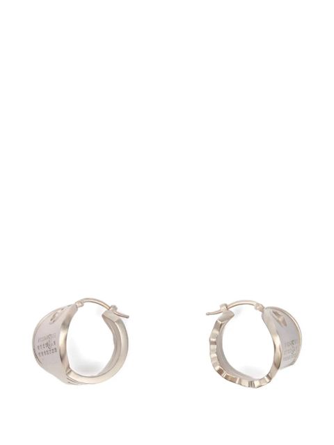 MM6 Maison Margiela numeric-engraved hoop earrings - Silver - zdjęcie produktu nr 1