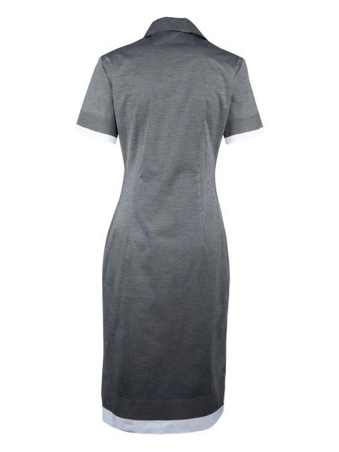 Miu Miu logo-intarsia shirtdress - Grey - zdjęcie produktu nr 2
