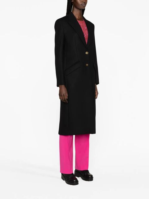 Versace single-breasted wool-blend coat - Black