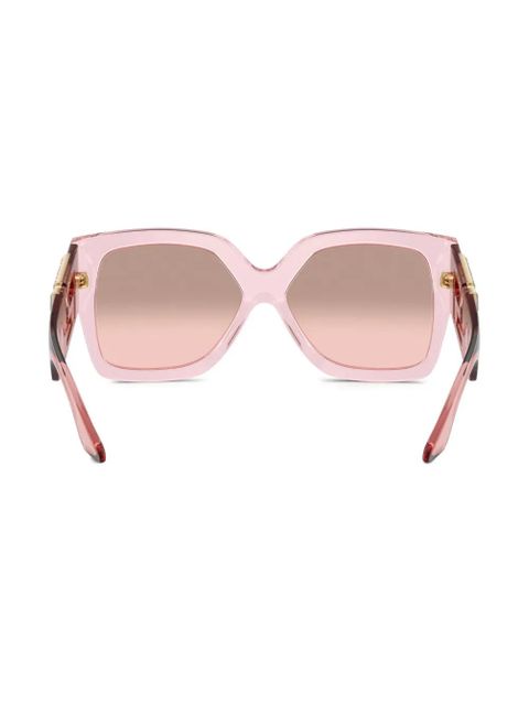 Versace Eyewear Greca-plaque oversized-frame sunglasses - Pink