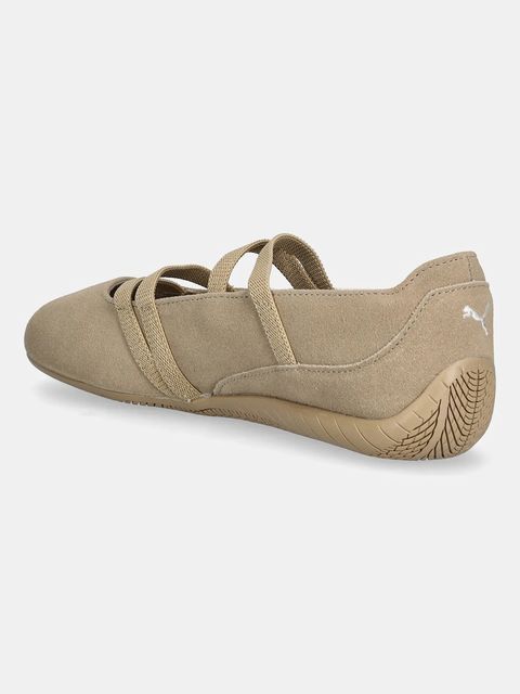 Puma baleriny zamszowe Speedcat Ballet kolor brązowy 406758