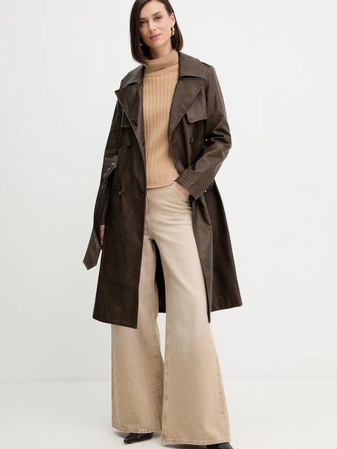 Guess płaszcz CARMEN kolor brązowy W5YL32 WHGT0 - zdjęcie produktu nr 2