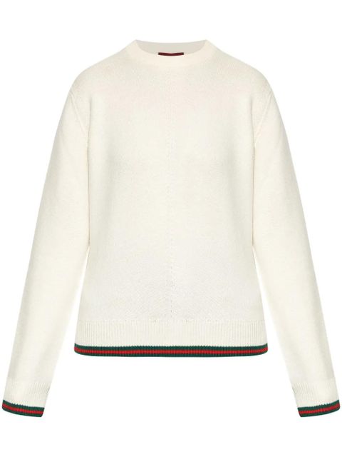 Gucci Web-stripe trim sweater - Neutrals - zdjęcie produktu nr 1