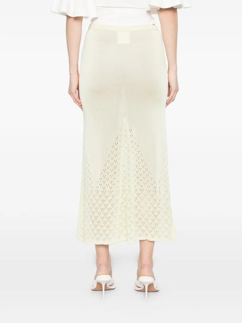 Paris Georgia Amelia openwork midi skirt - Yellow