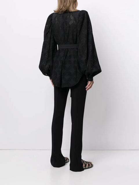 Acler Klara cut-out belted blouse - Black