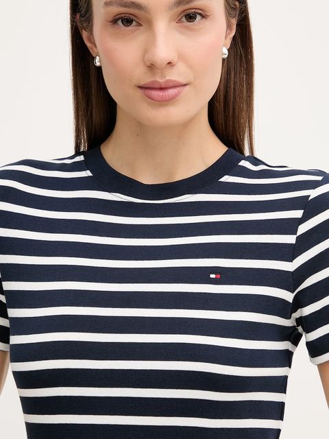Tommy Hilfiger sukienka bawełniana kolor granatowy mini rozkloszowana WW0WW42721