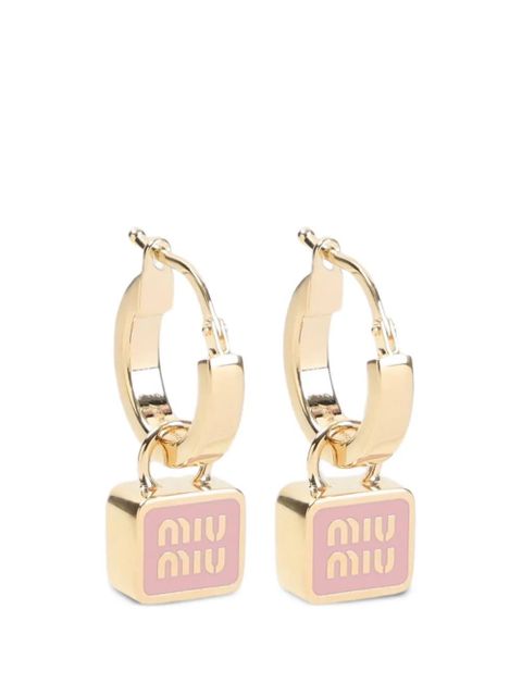 Miu Miu logo-detail earrings - Gold - zdjęcie produktu nr 1