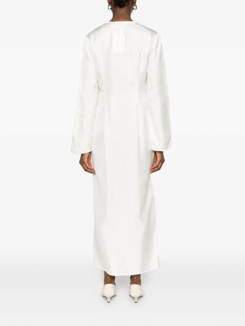 Róhe button V-neck midi dress - Neutrals