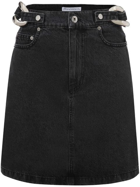 JW Anderson chain-link detail denim skirt - Black - zdjęcie produktu nr 1