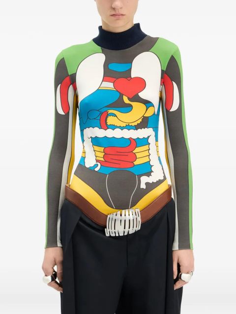 Jean Paul Gaultier body map print long-sleeved top - Grey - zdjęcie produktu nr 2