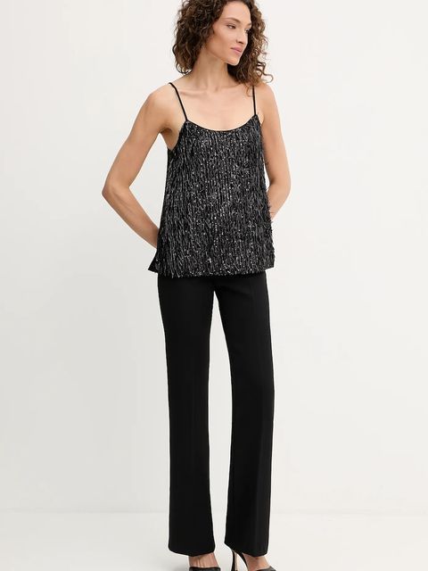 Twinset top damska kolor czarny z aplikacją 252TP2371 - zdjęcie produktu nr 2