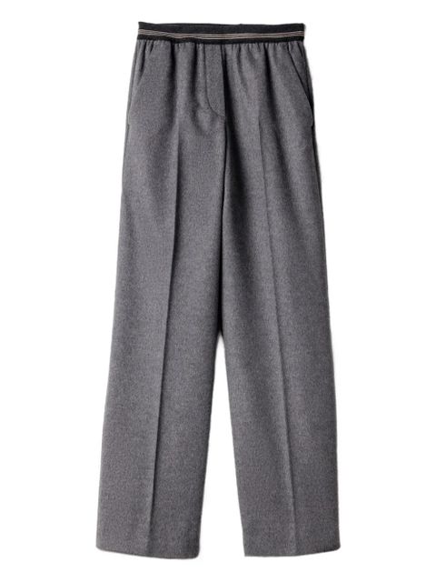 Miu Miu elasticated-waistband straight trousers - Grey - zdjęcie produktu nr 1