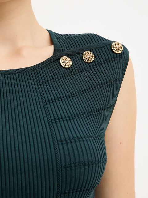 Guess top EVANGELINE damska kolor zielony gładka W5YR12 Z0130