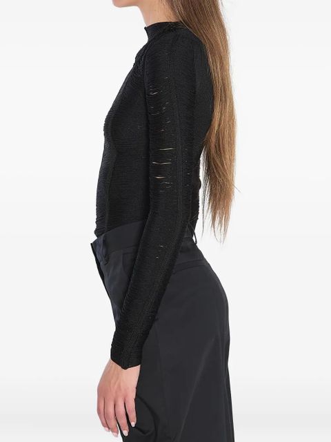 The Attico fringed top - Black