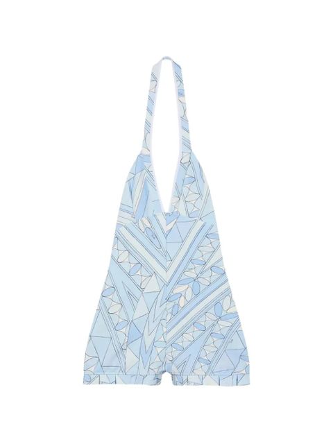 PUCCI Manuba geometric V-neck dress - Blue - zdjęcie produktu nr 1