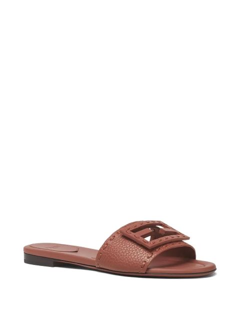 FENDI Baguette leather sandals - Brown - zdjęcie produktu nr 2