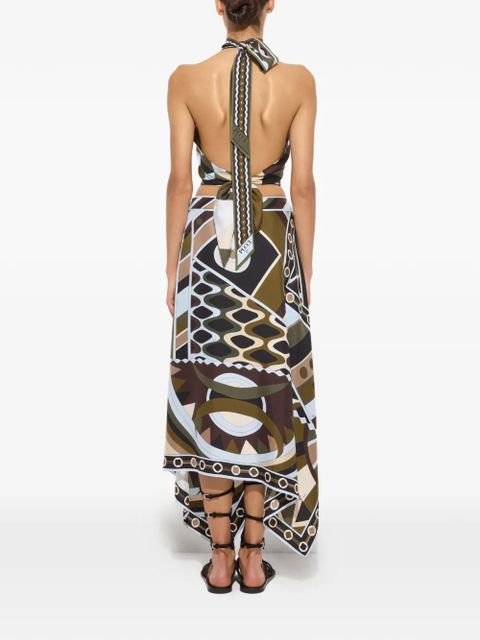 PUCCI Occhi-print halter top - Brown