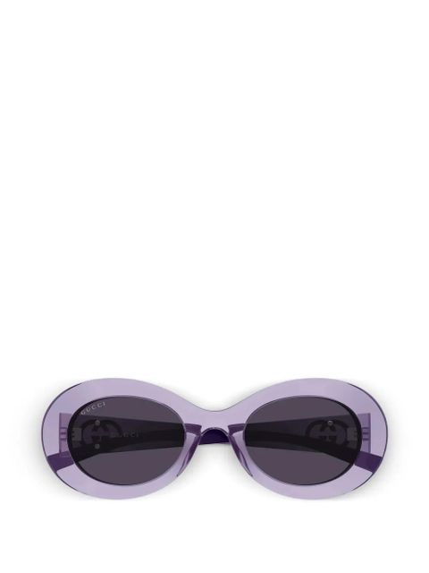 Gucci Eyewear Interlocking G oval-frame sunglasses - Purple - zdjęcie produktu nr 1