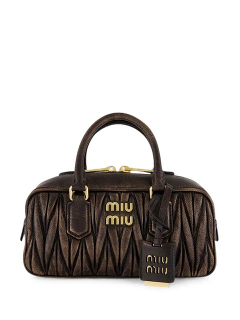 Miu Miu Arcadie matelassé leather cross body bag - Brown - zdjęcie produktu nr 1