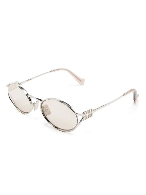 Miu Miu Eyewear oval-frame metal sunglasses - Silver