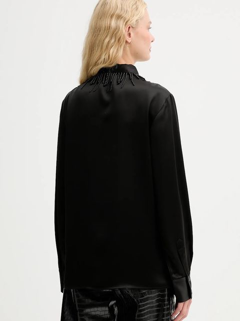 ISABELLE BLANCHE koszula damska kolor czarny regular z kołnierzykiem klasycznym IS25FW-C079-T008