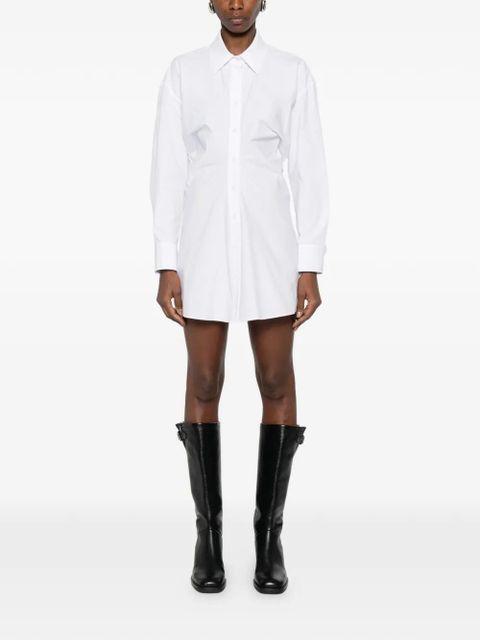 Alexander Wang gathered-detail shirt-style mini dress - White