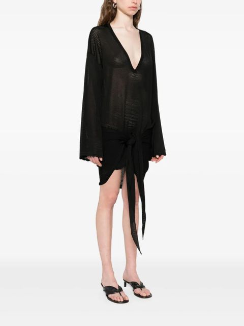 The Attico knotted mini dress - Black - zdjęcie produktu nr 2