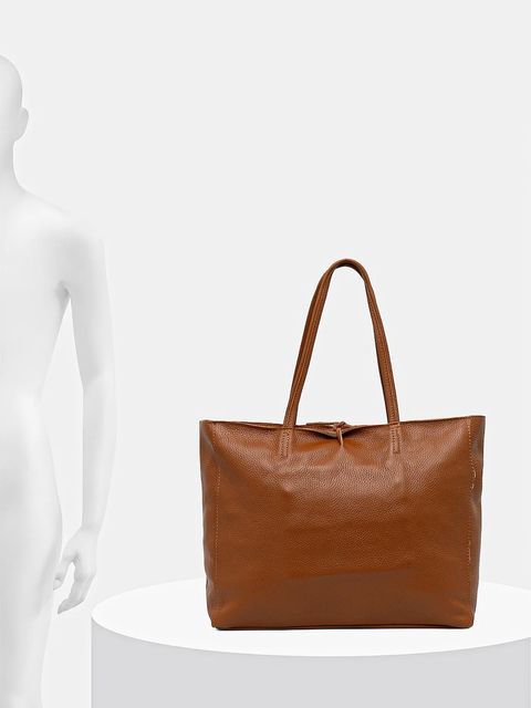 Answear.LAB torebka skórzana kolor brązowy