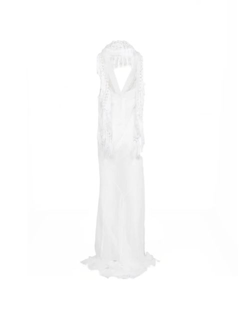 Blumarine V-neck maxi dress - White