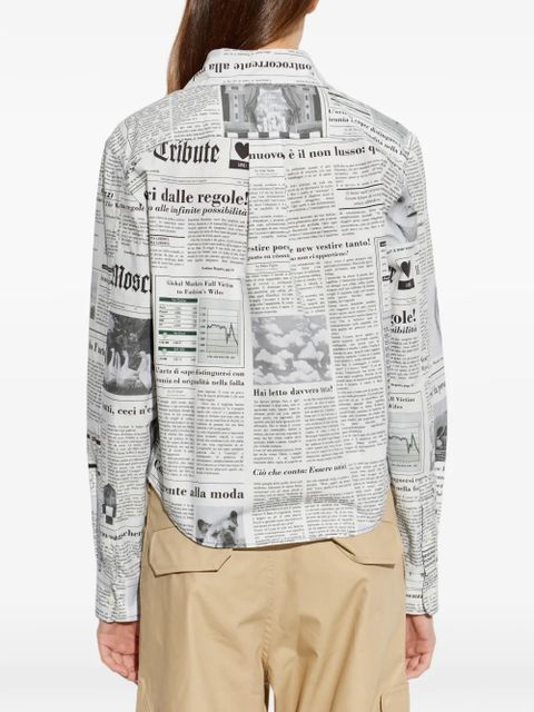 Moschino newspaper-print shirt - White
