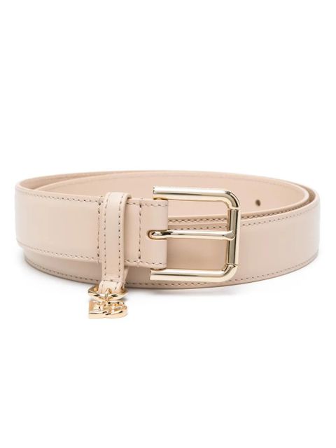 Dolce & Gabbana logo-charm leather belt - Neutrals - zdjęcie produktu nr 1