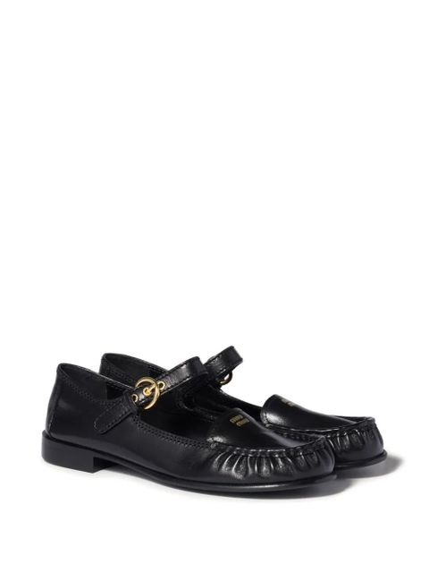 Miu Miu strap-detail loafers - Black - zdjęcie produktu nr 2