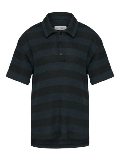 MM6 Maison Margiela striped polo top - Black - zdjęcie produktu nr 1