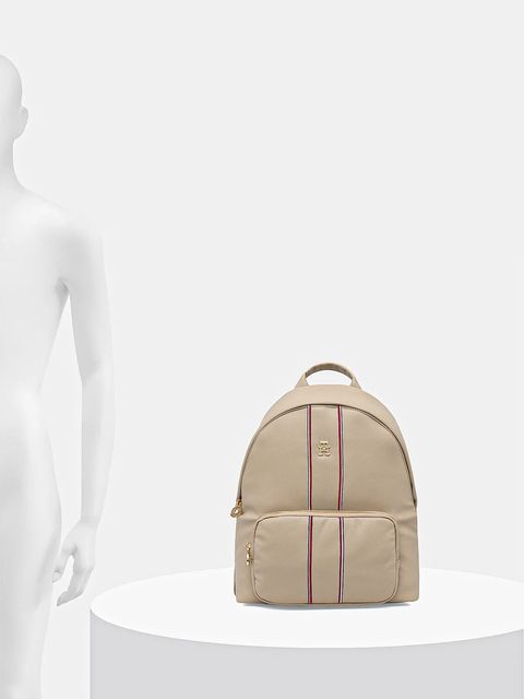 Tommy Hilfiger plecak damski kolor beżowy mały gładki AW0AW18001