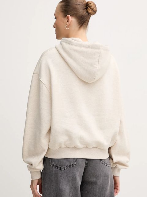 Tommy Hilfiger bluza damska kolor beżowy z kapturem z nadrukiem WW0WW47459