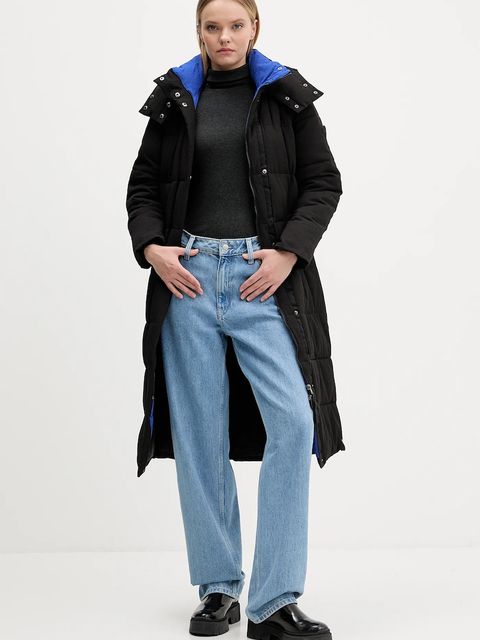 Desigual kurtka EXTRA CINTURON2 kolor czarny zimowa 25WWEW24