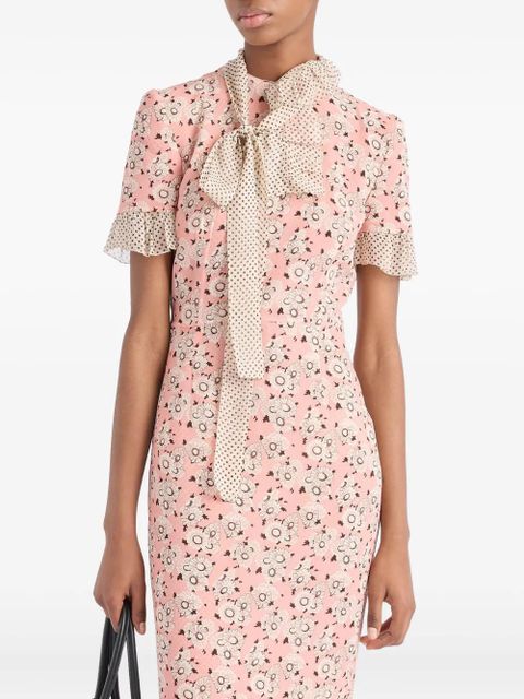 Prada printed georgette midi dress - Pink - zdjęcie produktu nr 2