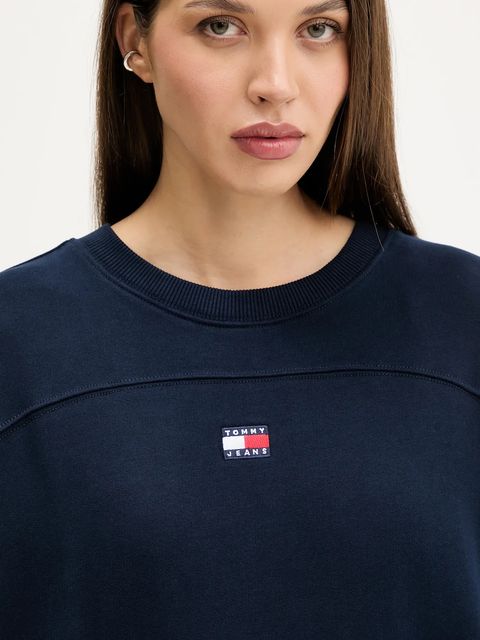 Tommy Jeans sukienka bawełniana kolor granatowy mini oversize DW0DW21484