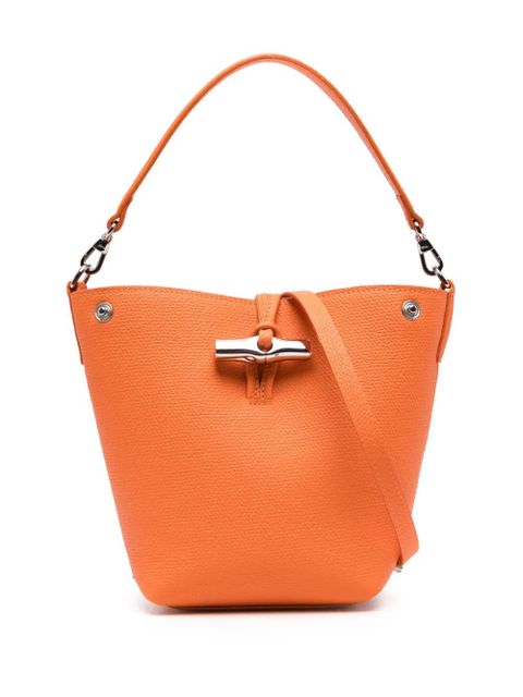 Longchamp XS Le Roseau Essential leather bucket bag - Orange - zdjęcie produktu nr 1